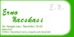 erno macskasi business card
