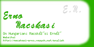 erno macskasi business card